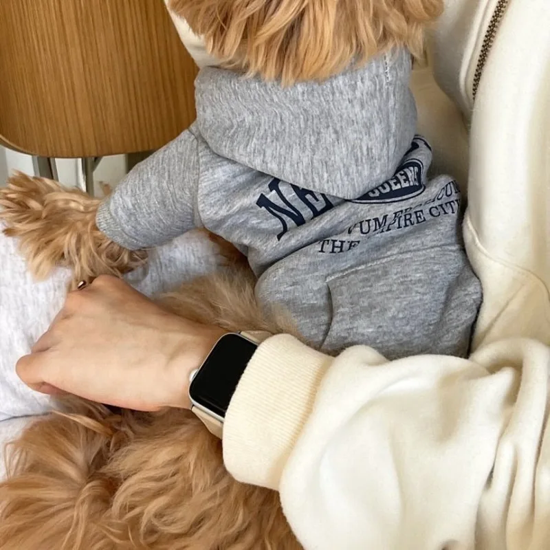 Sudadera con capucha cálida para perro, abrigo cálido para perro, sudadera para cachorro, fabricante de problemas, disfraz de gato con estampado de letras, ropa de invierno para perros, chaquetas para cachorros - imagen 2