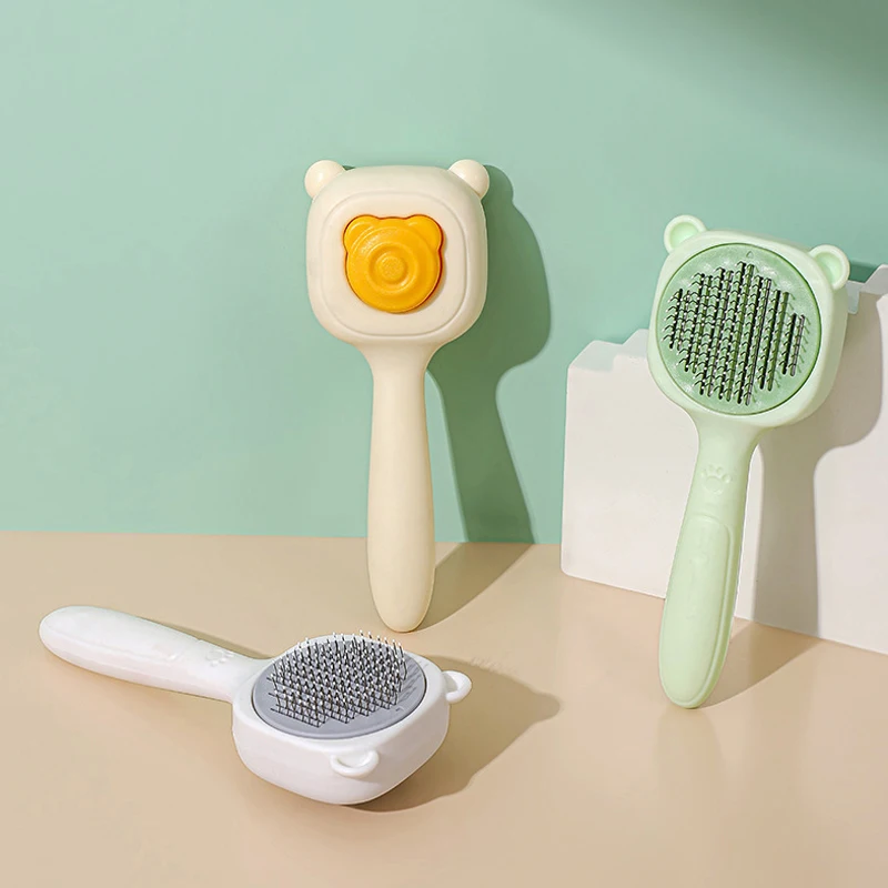 Nuevo peine de aguja para gato, peine para mascotas con orejas de oso, peine para depilación y nudo, limpieza de perros a la moda, peine para gatos de belleza, suministros para mascotas