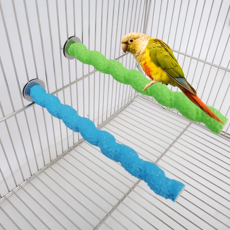 Barra de molienda de pico de garra de loro, palo de pie, soporte de percha para pájaros, juguete de madera, palo de molienda de pata de loro, accesorios para jaula de periquito, Juguetes
