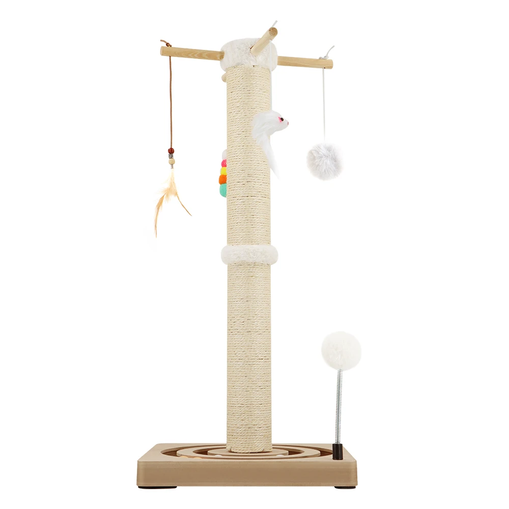 Torre de escalada para gatos con juguetes colgantes, estructura robusta, superficie envuelta en Sisal para ejercicio de gatos, juego, garra de molienda, parque infantil para gatos - imagen 2