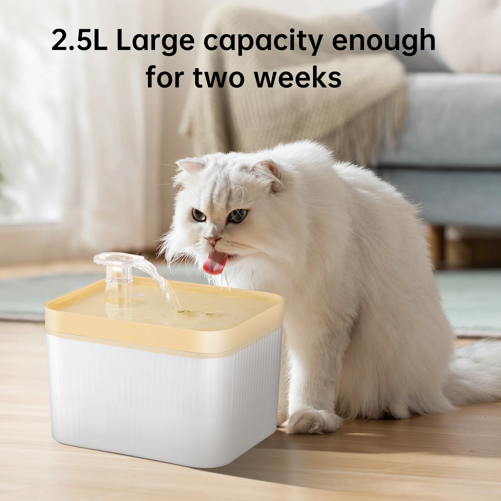 Fuente de agua para gatos, fuente para mascotas filtrada de gran capacidad de 2,5 L con bomba ultrasilenciosa para gatos, cachorros y hogares para mascotas múltiples