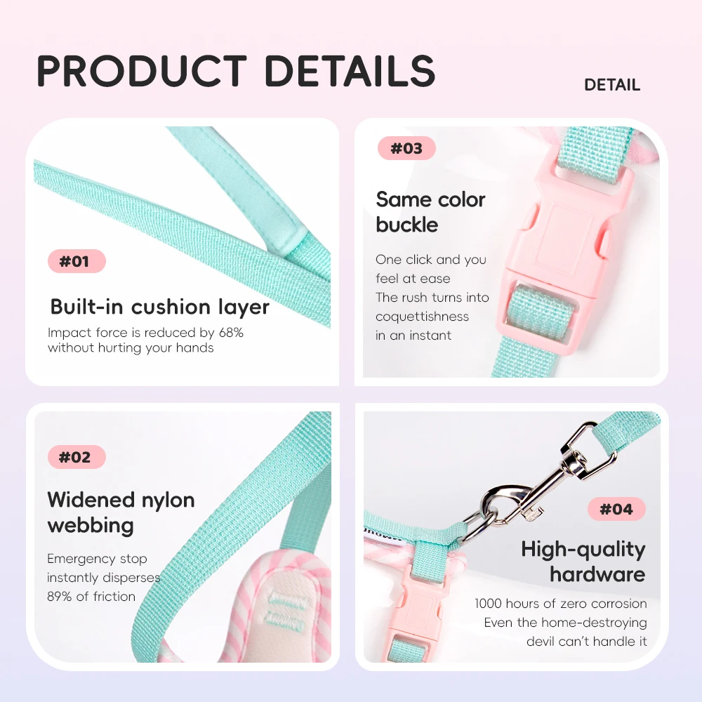 Nuevo Arnés para perros de estilo coreano con diseño de bloques de Color, chaleco ligero transpirable para mascotas para perros pequeños Bichon que caminan - imagen 3