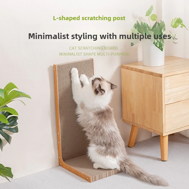 Rascador vertical para gatos en forma de L - Duradero e interactivo - imagen 2