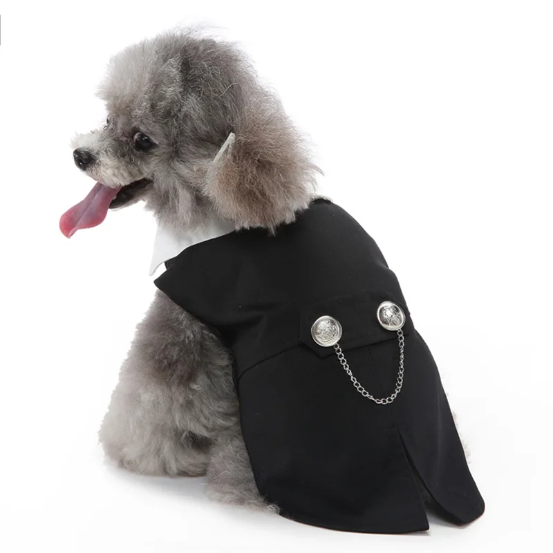 Ropa para mascotas de primavera y otoño, esmoquin para perros a la moda con pajarita para perros pequeños, disfraz de Schnauzer y Yorkshire - imagen 5