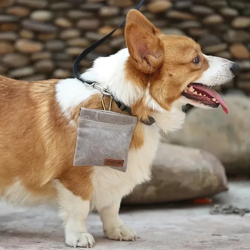 Bolsa de aperitivos para entrenamiento de perros, bolsa de viaje al aire libre para golosinas de perros, bolsa dispensadora de alimentos portátil resistente al aceite, accesorios duraderos para mascotas - imagen 4