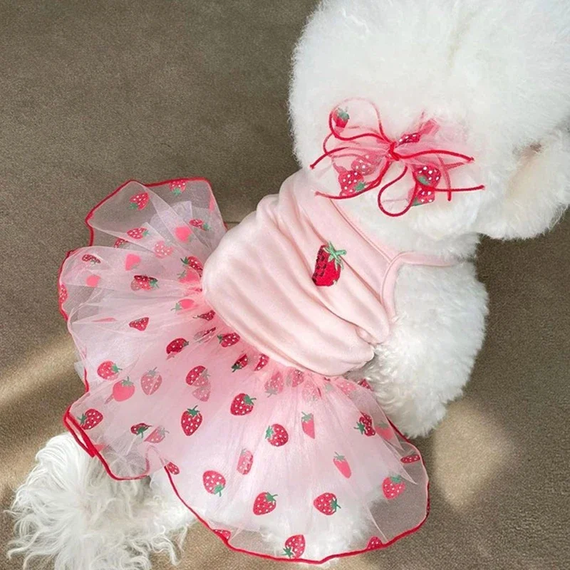 Lindo vestido para perros pequeños, falda fina de princesa para cachorros, ropa de verano para perros, ropa para Chihuahua York, suministros para mascotas
