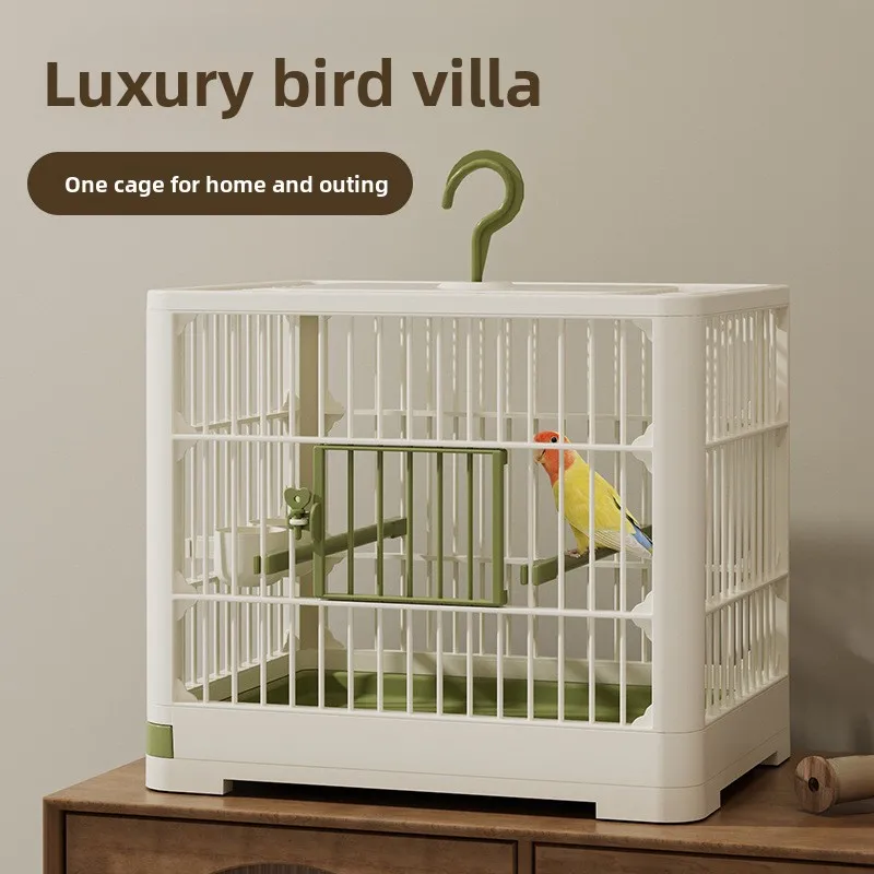 Jaulas para pájaros, jaula para loros, Villa, gran espacio, artefacto transpirable para caminar con pájaros, portátil para exteriores con jaula de visualización, suministros para mascotas