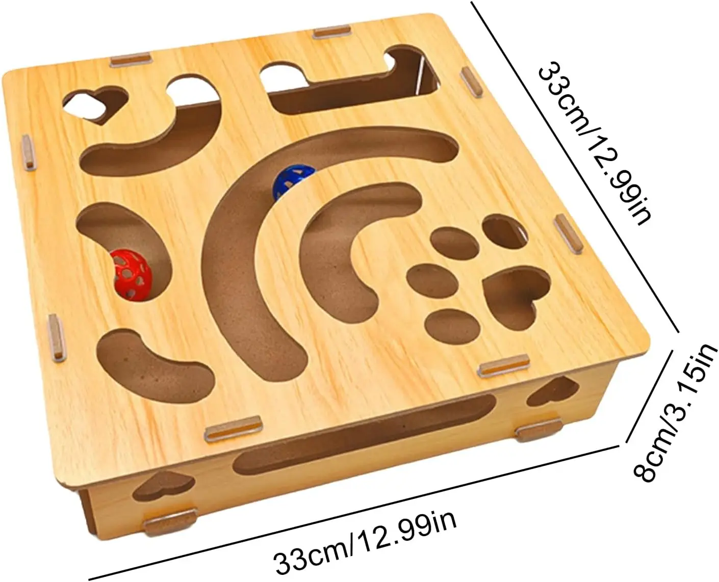 Caja de enriquecimiento de lima de uñas para gatos de interior con bola, tablero rascador de uñas para mascotas y caja de golosinas, juguete autoentrenante para gatos - imagen 4