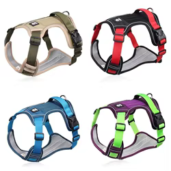 Arnés ajustable para perros, chaleco reflectante de entrenamiento de seguridad para caminar en el pecho, Collar para Bulldog Francés, mascotas, accesorios para perros