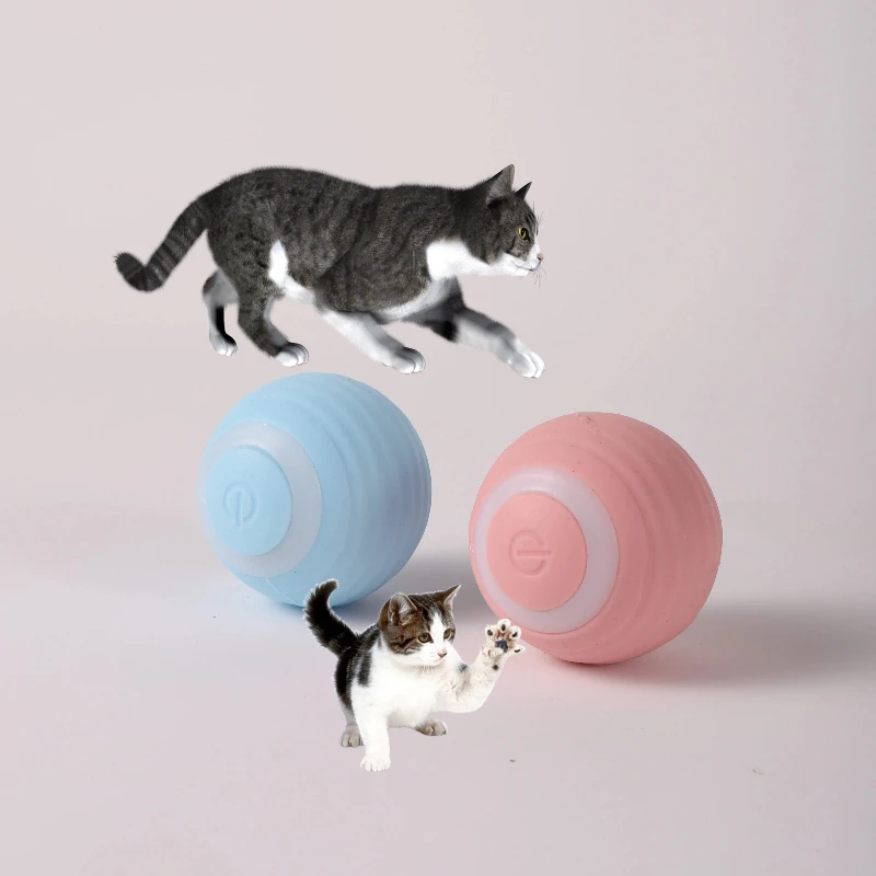 Juguetes eléctricos con pelota para gatos, juguetes inteligentes con rodamiento automático, interactivos para entrenamiento de gatos, juguetes para gatitos móviles para jugar en interiores