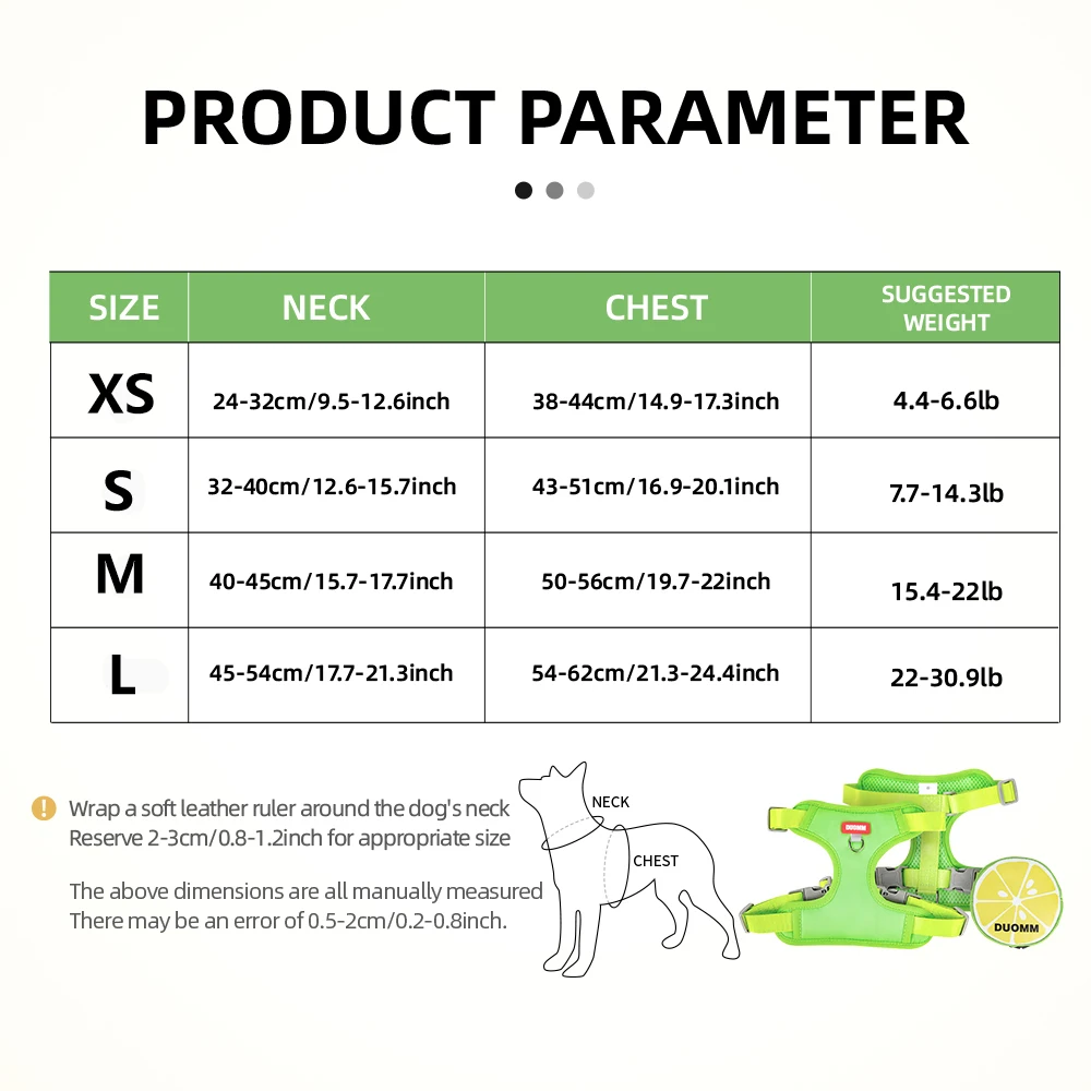 Bonito Arnés con temática de frutas para gato, chaleco reflectante desmontable, ajustable para gatos medianos, Incluye dispensador de bolsas de basura - imagen 2