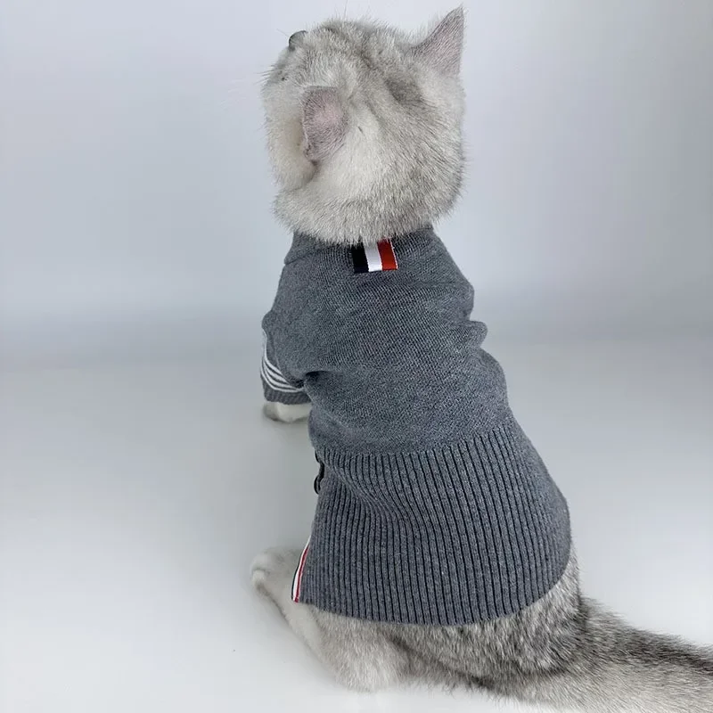 Otoño e invierno mascota cálido suéter de punto perro gato Teddy ropa de moda - imagen 4