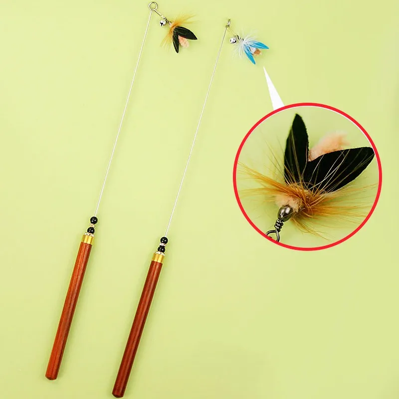 Juguete para gatos, palo de rompecabezas de mariposa para gatos, juguete interactivo de plumas para gatos con campana, alambre de acero, palo para gatitos, juguetes de plumas para gatos