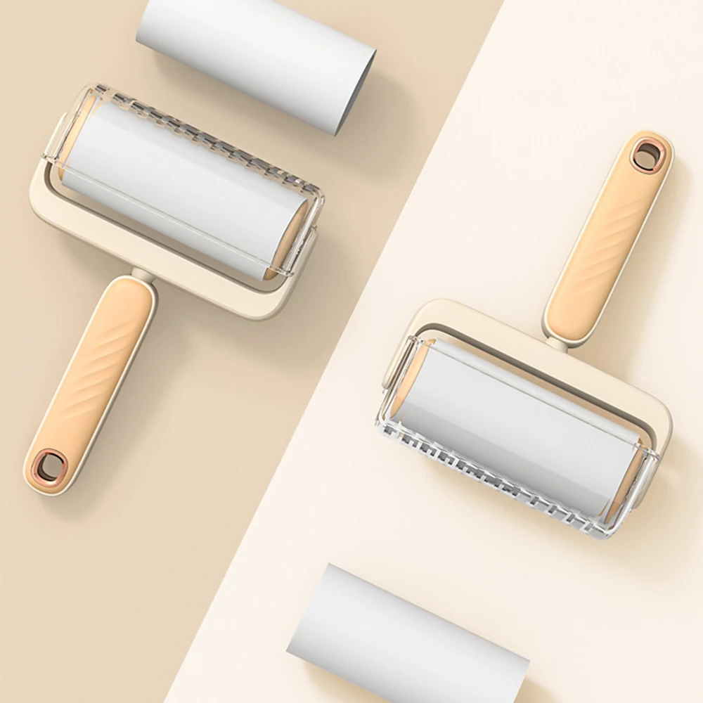 Rodillo de papel pegajoso para quitar el polvo, cepillo removedor de pelo de mascotas, núcleo reemplazable para limpieza de alfombras y ropa, superficie de gran tamaño, 10cm - imagen 5