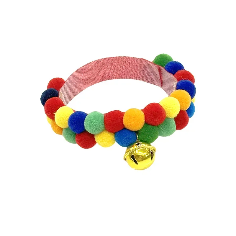 Perro gato mascota Navidad vacaciones Arco Iris Collar para mascotas con campana colorida cinta mágica accesorio festivo para gatos decoración de perros - imagen 5