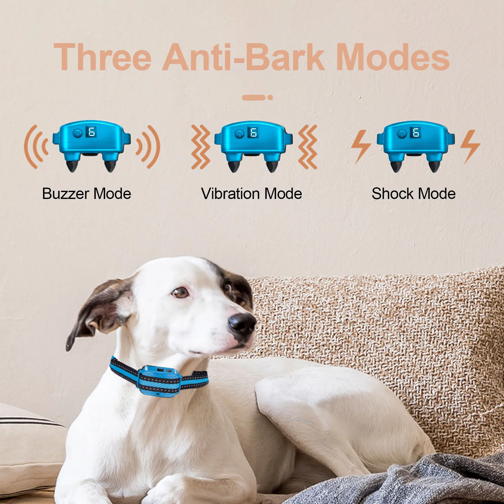 Collar vibrador de ladridos para perros, dispositivos de Control de ladridos, suministros electrónicos inteligentes, tapón de ladridos para perros de 8-150 Lbs - imagen 4