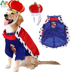Disfraz de perro rey con capa corona terciopelo
