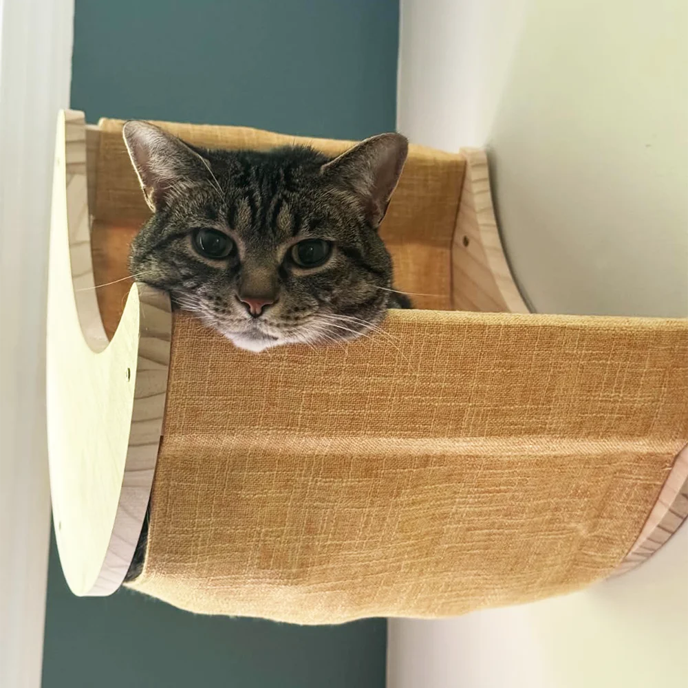 Estantes de pared para gatos, escalones de madera para gatos, muebles antideslizantes montados en la pared, muebles para mascotas de madera maciza adecuados para gatos para jugar - imagen 3