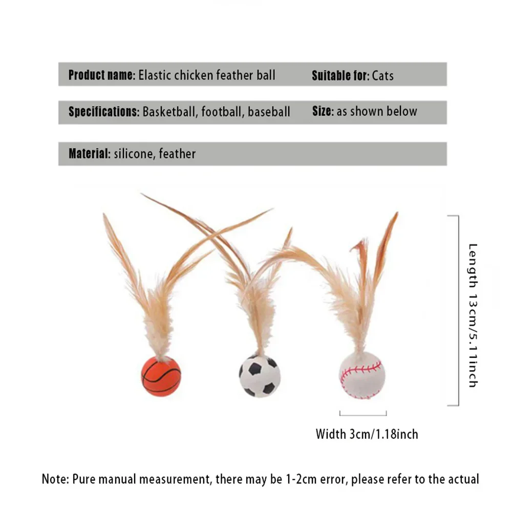 Pelota interactiva para gatos, pelota hinchable interactiva con plumas, juguetes para gatos y gatitos de interior - imagen 5