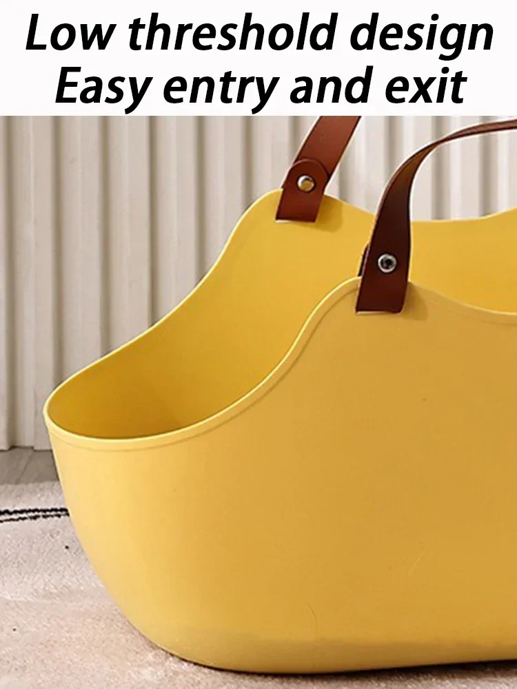 Cestas de cama grandes para gatos, manijas portátiles de PE, colcha para gatos, cajas de arena semicerradas para arena para gatos, inodoro para gatitos sin salpicaduras, cuchara para arena para gatos - imagen 5