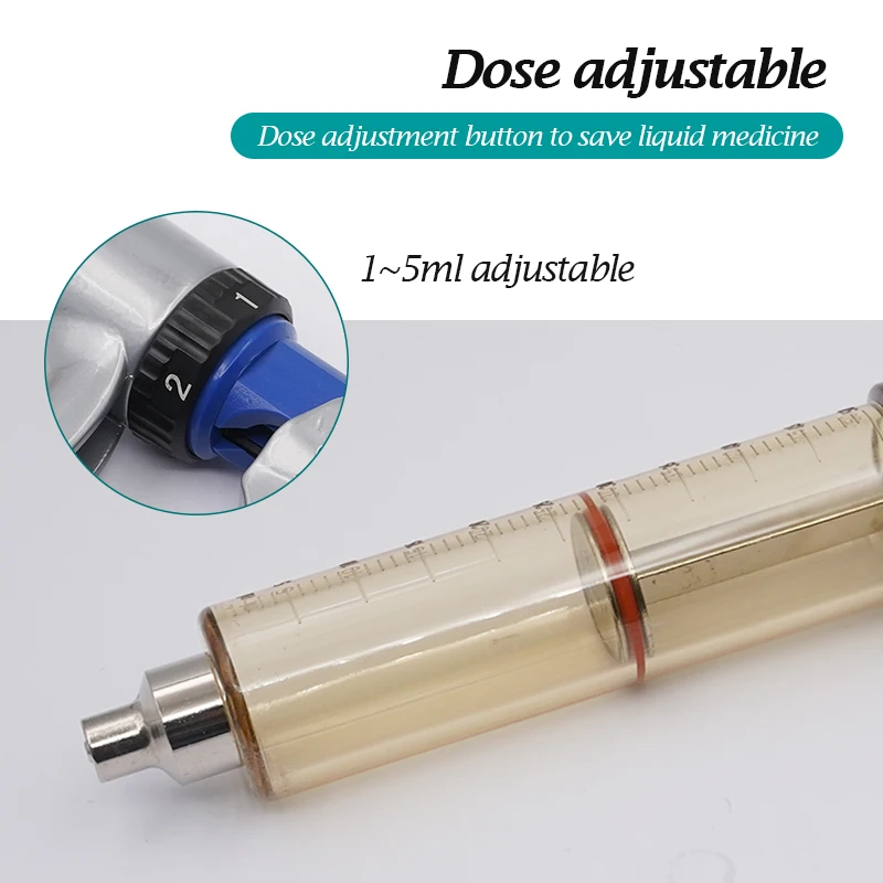 Inyector de báscula semiautomático ajustable, jeringa continua de 25Ml/50Ml, 10 agujas, herramienta veterinaria para pollo y oveja - imagen 4
