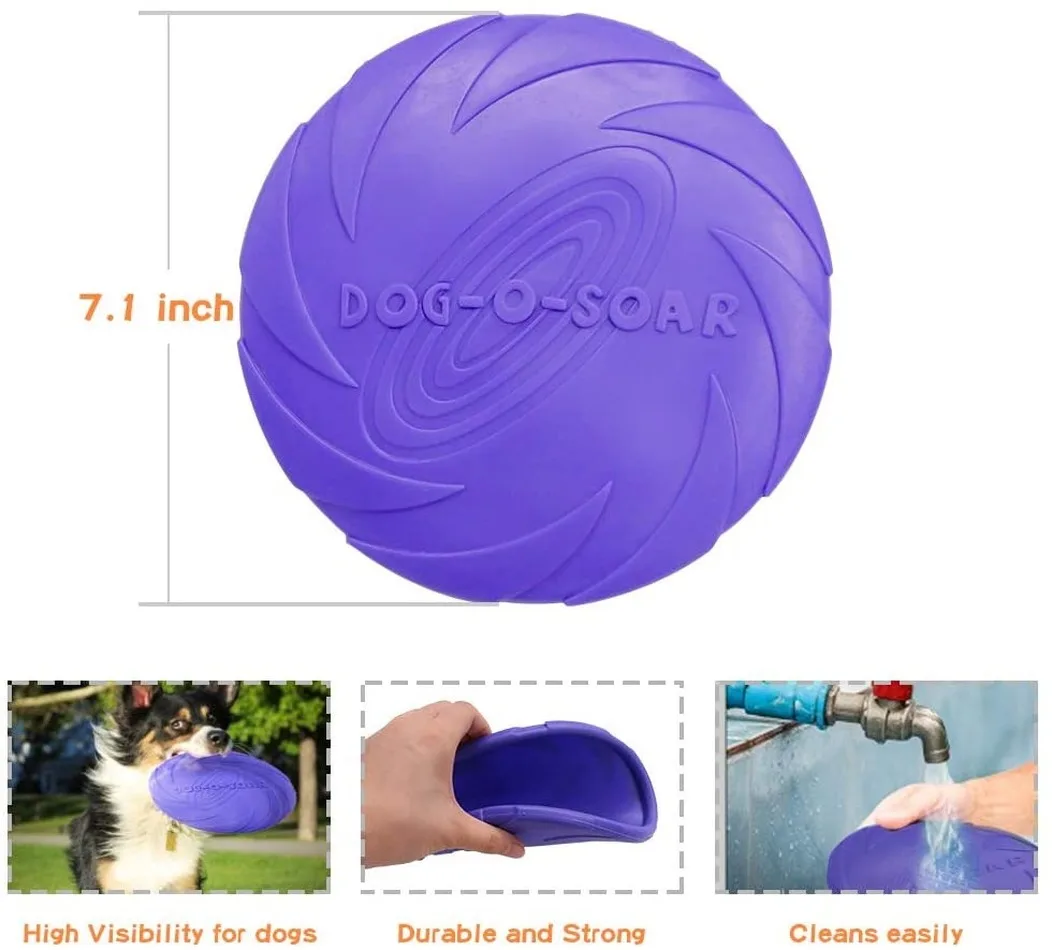 Pretty & Better-platillo volador de silicona para perros y gatos, juguete para perros, discos voladores resistentes para masticar, suministros interactivos de entrenamiento para cachorros - imagen 2
