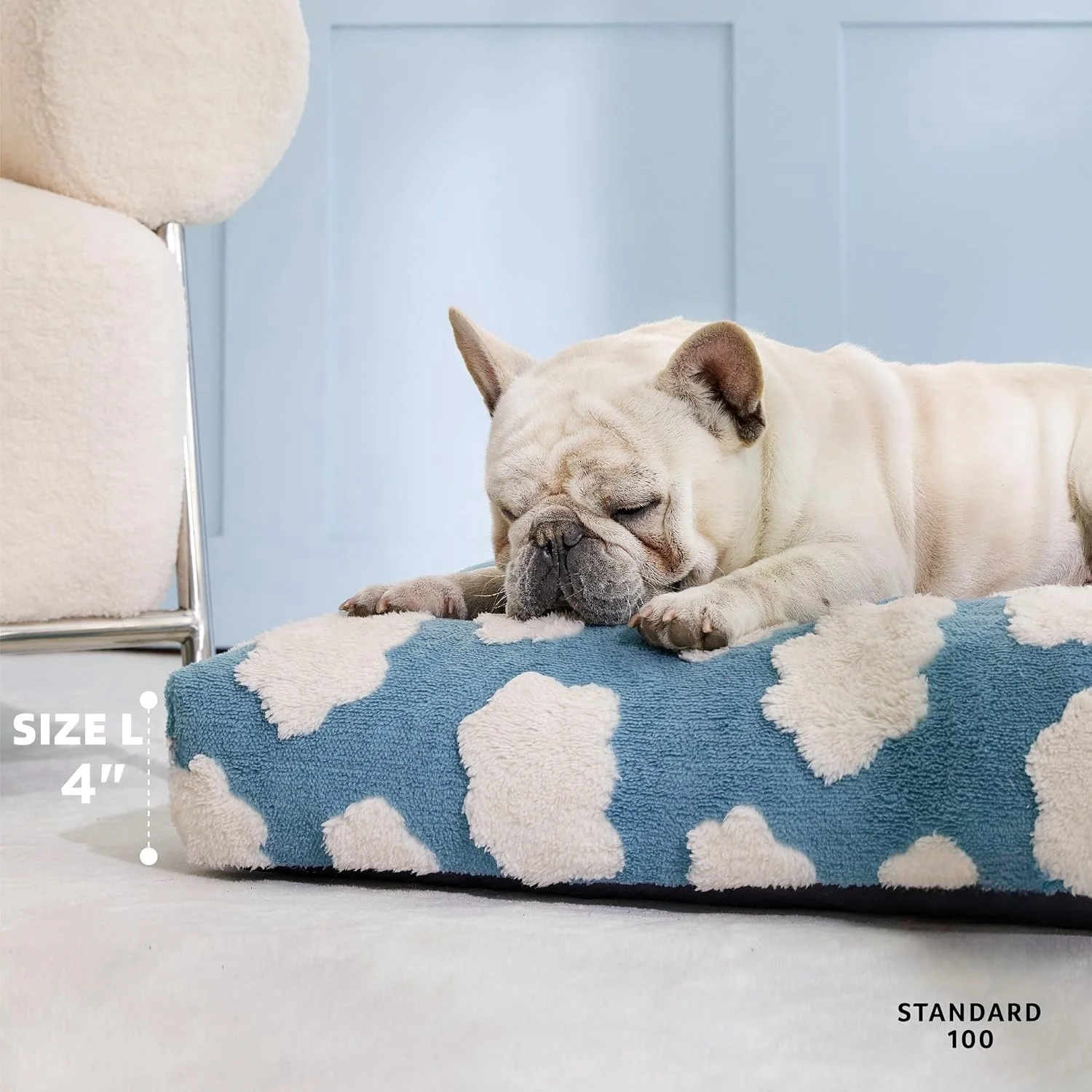 Cama grande para perros, cama gruesa triturada de espuma picada para mascotas, cama para perros para interiores con cubierta extraíble, bonita y moderna felpa peluda y antideslizante - imagen 3