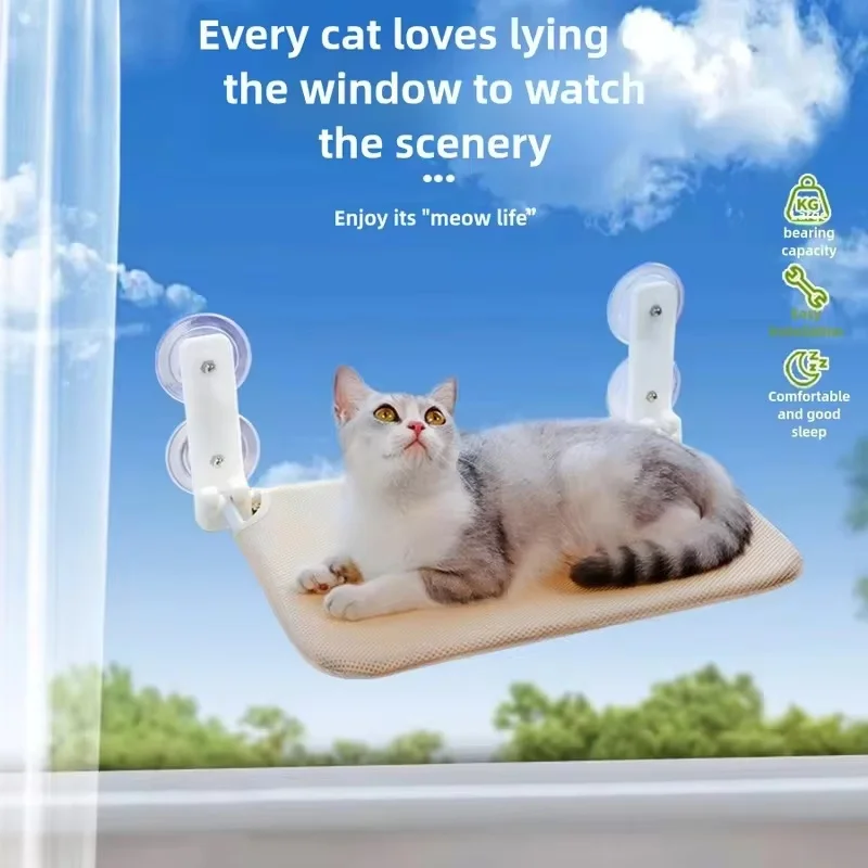Hamaca para gatos con ventosa fuerte para alféizar de ventana