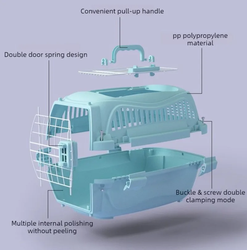 Transportadora ventilada para gatos y perros – Apta avión y segura - imagen 4
