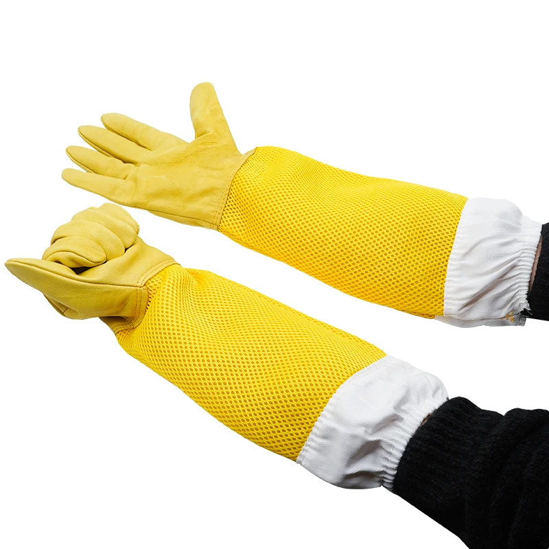 Guantes de apicultor, mangas protectoras, ventilados, profesionales, antiabejas para apicultura, herramientas para evitar colmena - imagen 5