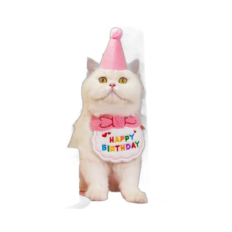 Pet Ins Wind cumpleaños Saliva toalla babero bufanda perro gato sombrero ornamento productos para mascotas - imagen 5