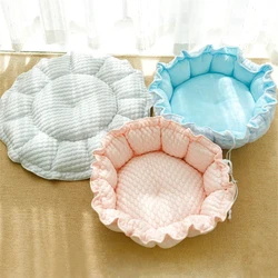 Cama redonda 2 en 1 para gatos y perros pequeños - suave y abrigada