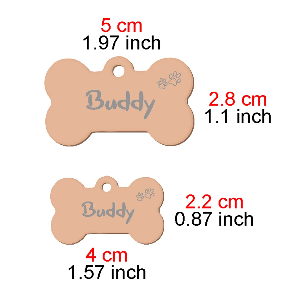 Etiqueta identificación perro y gato - Acero inoxidable con grabado gratis - imagen 2