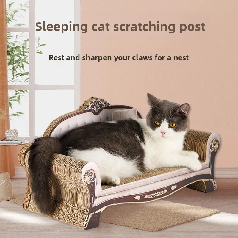 Sofá corrugado para mascotas, tabla para rascar gatos, Chaise Longue, productos para mascotas extragrandes, tabla de garra integrada para gatos