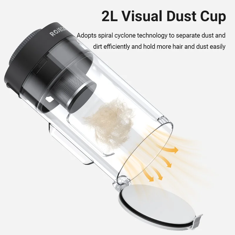 ROJECO-Kit de aspiradora multifunción para el cuidado de mascotas, aspirador portátil de tacto inteligente 5 en 1 para el hogar, peluquero de pelo de perros y gatos - imagen 3