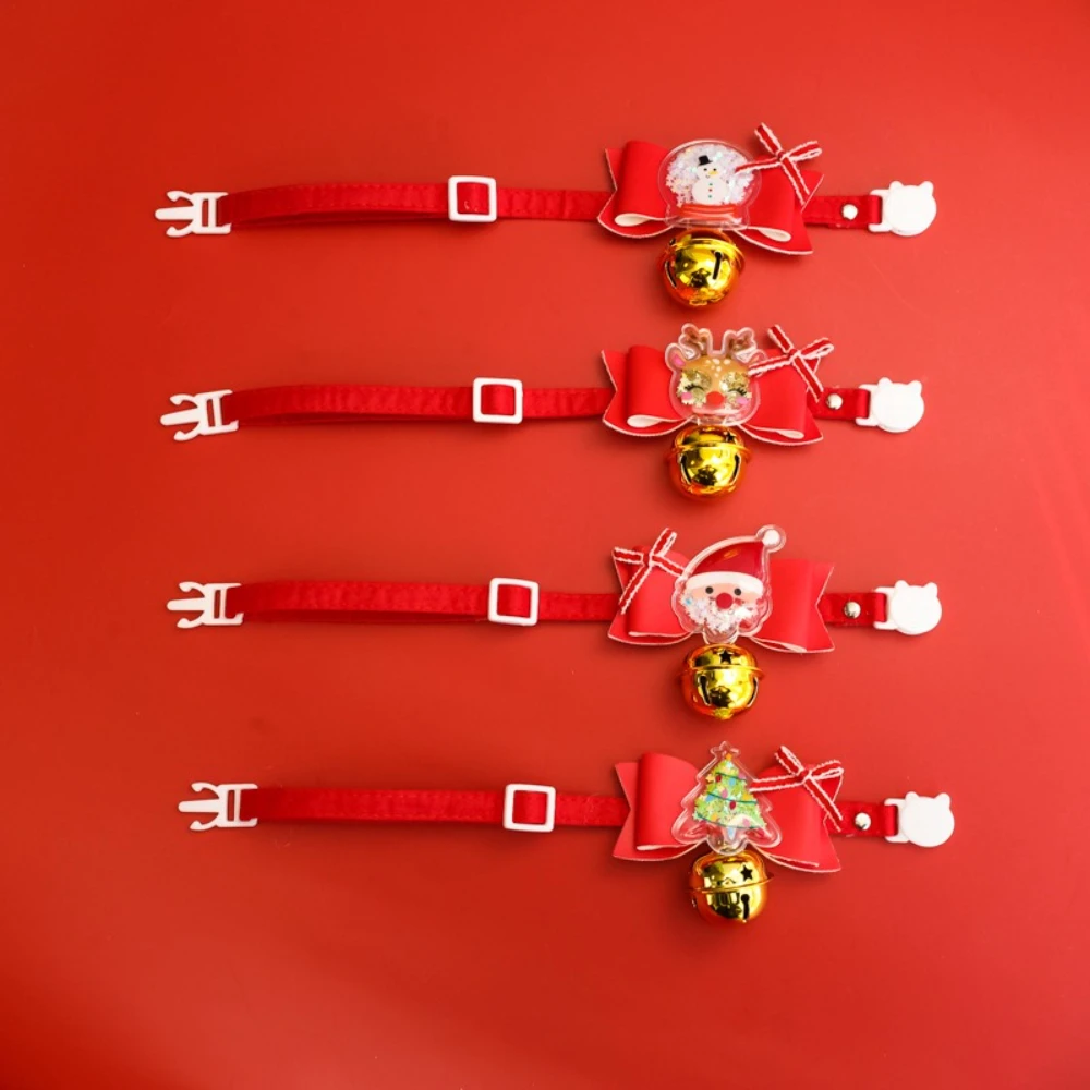 Collar Navideño con Lazo y Campana para Gatos y Perros