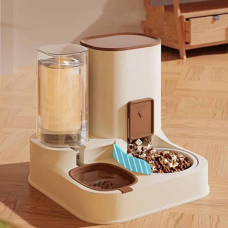 Alimentador automático para gatos, juego de dispensador de agua, alimentador de agua por gravedad 2 en 1, contenedor de alimentación de comida para gatos de interior - imagen 5