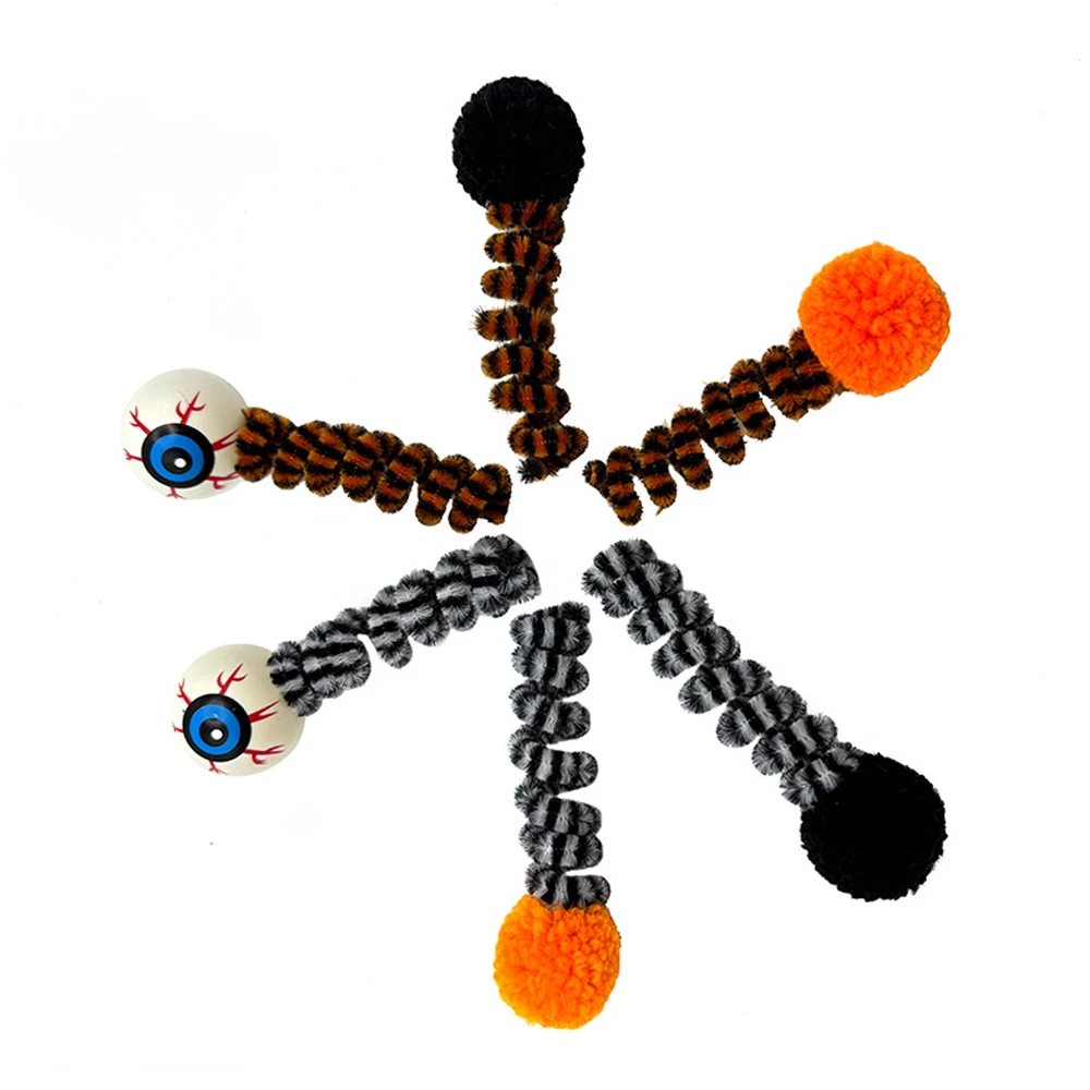 6 unids/set juguete interactivo aleatorio de rompecabezas para gatos divertido juguete interactivo con forma de ojos de primavera para mascotas gato gatito juguete de rompecabezas con tema de Halloween - imagen 2