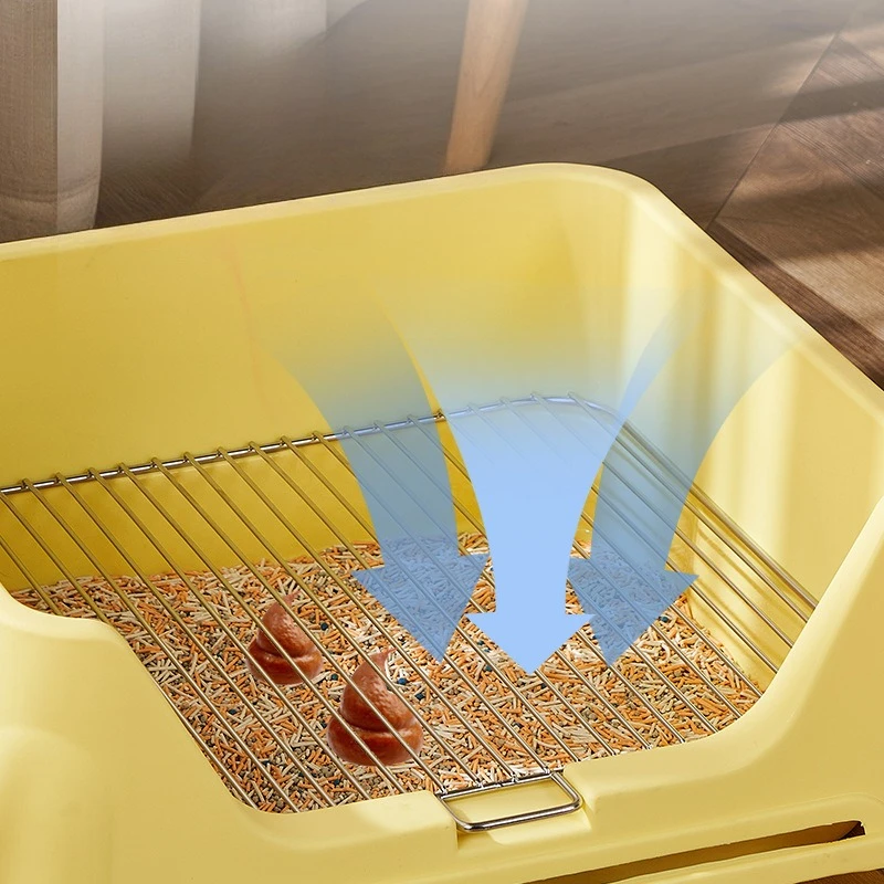 Caja de arena para perros y mascotas, inodoro para perros y cachorros, cajas de arena para perros pequeños, gatos y gatitos, suministros de cajas de arena para gatos de malla de acero inoxidable - imagen 2