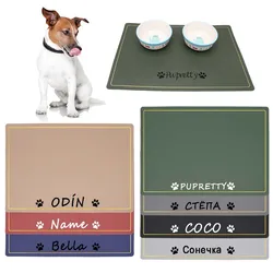 Estera de alimentación antideslizante para perros y gatos con nombre