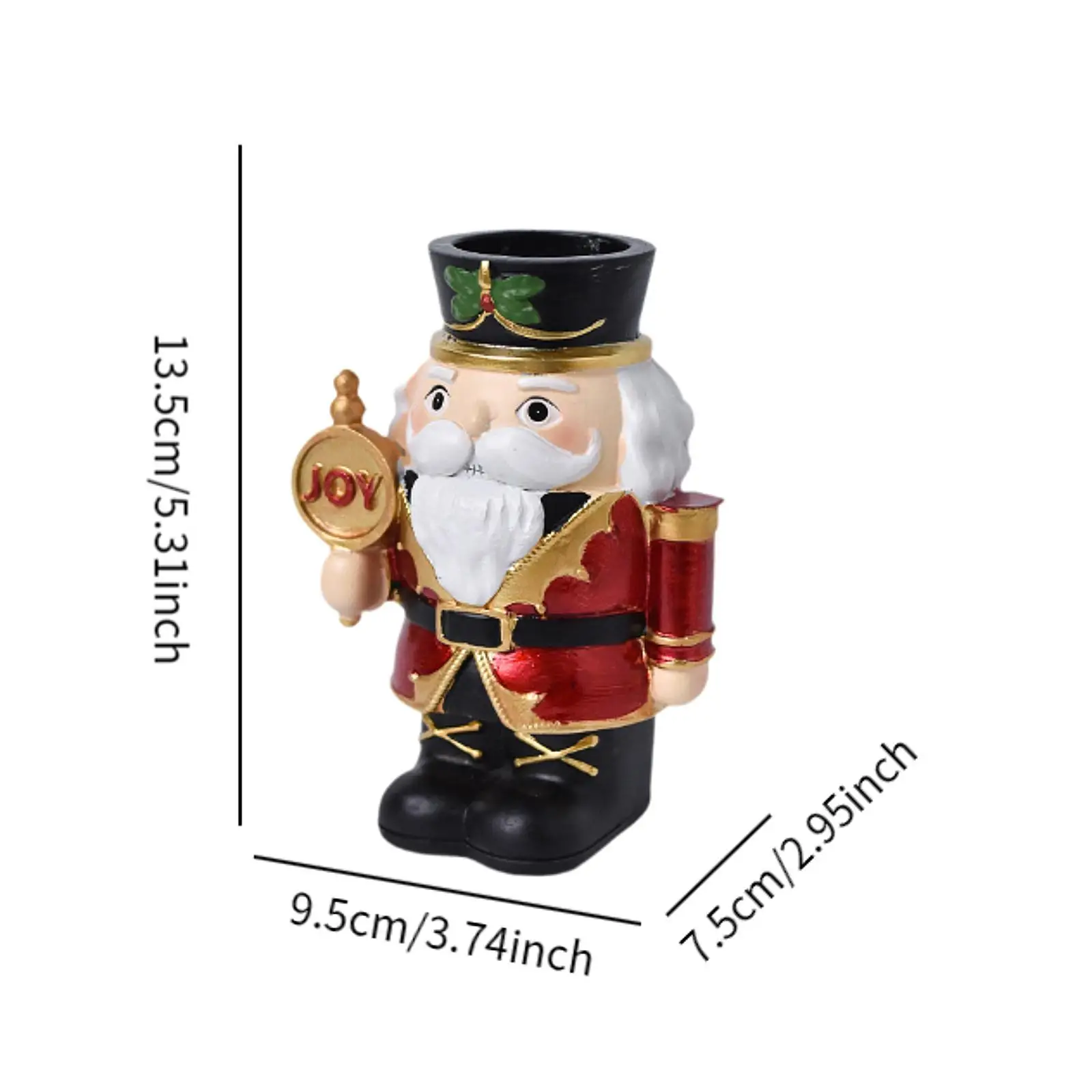 Nutcracker Pillar Candle Holder Sculpture Christmas Decoration for Festivals Dinner Table Anniversary Farmhouse Dining Room