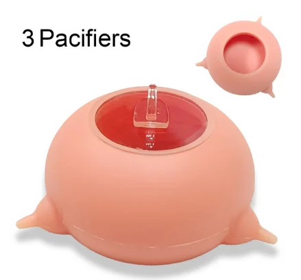 Pink three pacifiers