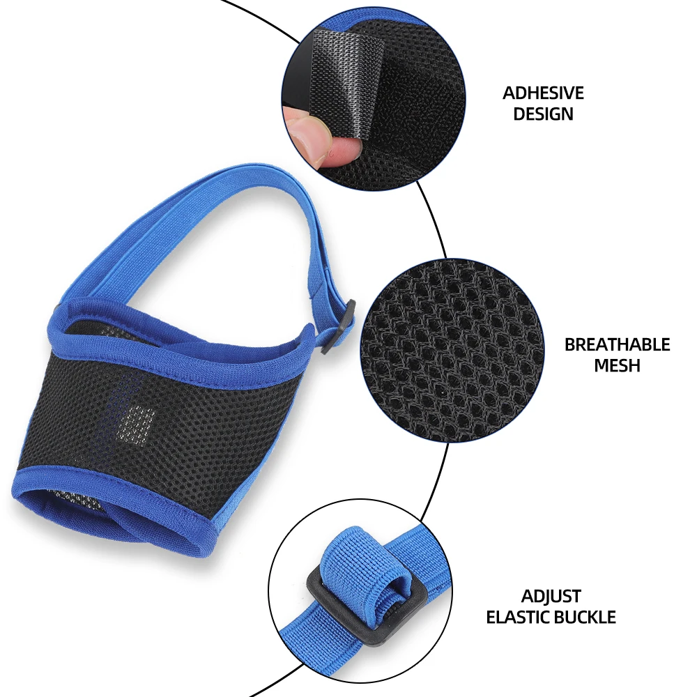 Máscara de malla transpirable para perros pequeños y grandes, accesorios para mascotas de Pomerania Golden Retriever, suministros, cubierta ajustable para la boca del perro - imagen 5