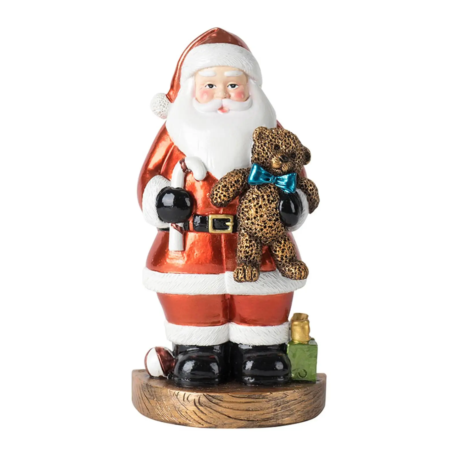 Santa Claus Statue Ornament Crafts Collectible Resin Figurine Decorative Sculpture for Office Desk Desktop Shelf Living Room