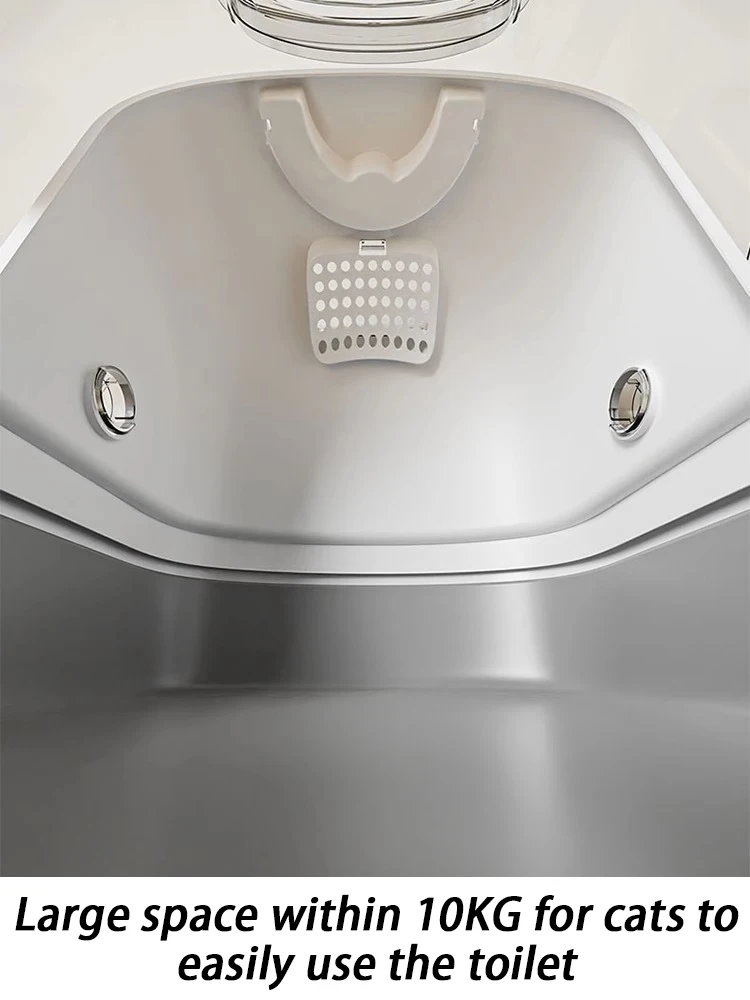 Caja de arena para gatos completamente cerrada, estilo cajonera grande, tapa abatible, inodoro para gatos, inodoro para entrenamiento de gatitos a prueba de olores, suministros para mascotas - imagen 5