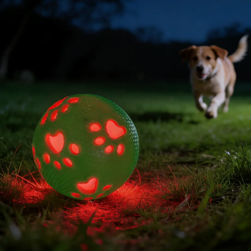 Pelota luminosa TPR para perros – Juguete masticable resistente - imagen 4