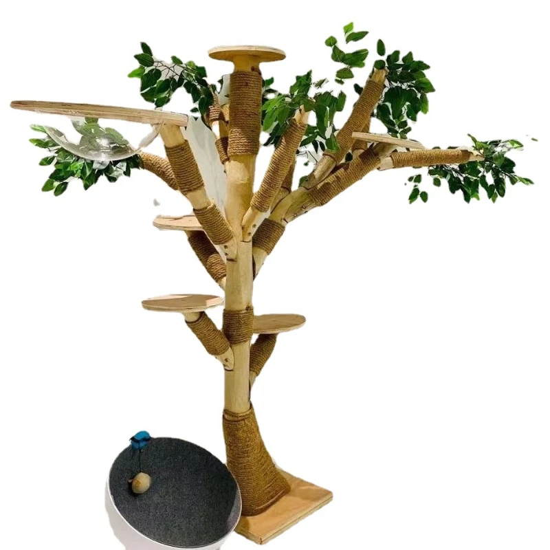 Árbol de simulación de Interior para gatos, marco de escalada familiar grande, suministros de entrenamiento para mascotas, raspadores de torre para gatos, accesorios para mascotas - imagen 5