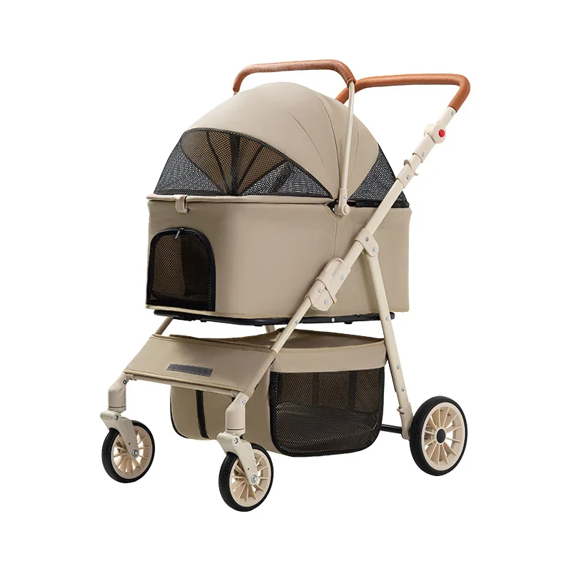 Carrito plegable para perros y gatos con cesta desmontable - imagen 4