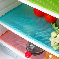 Estera de revestimiento para refrigerador impermeable de EVA, almohadilla de cocina lavable con moho, mantel Individual para cajón de gabinete antiaceite, estera para nevera con aislamiento térmico, 4 Uds.