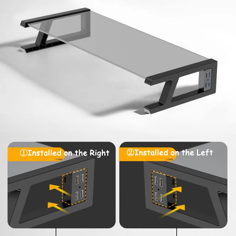 Soporte para Monitor de ordenador BEISHI, Base de marco de elevación de pantalla de escritorio ergonómica, estante de almacenamiento para el hogar y la Oficina, organizador de escritorio con concentrador USB - imagen 2